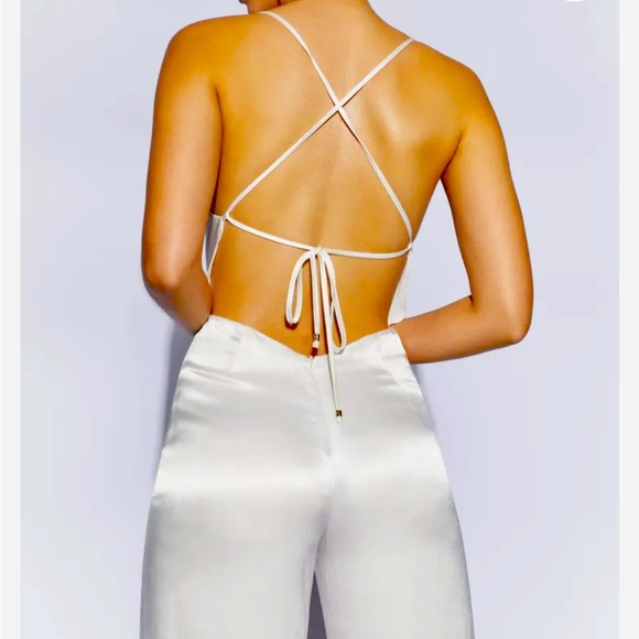 Mandie Satin Cowl Neck Jumpsuit by Meshki - Picture 5 of 12